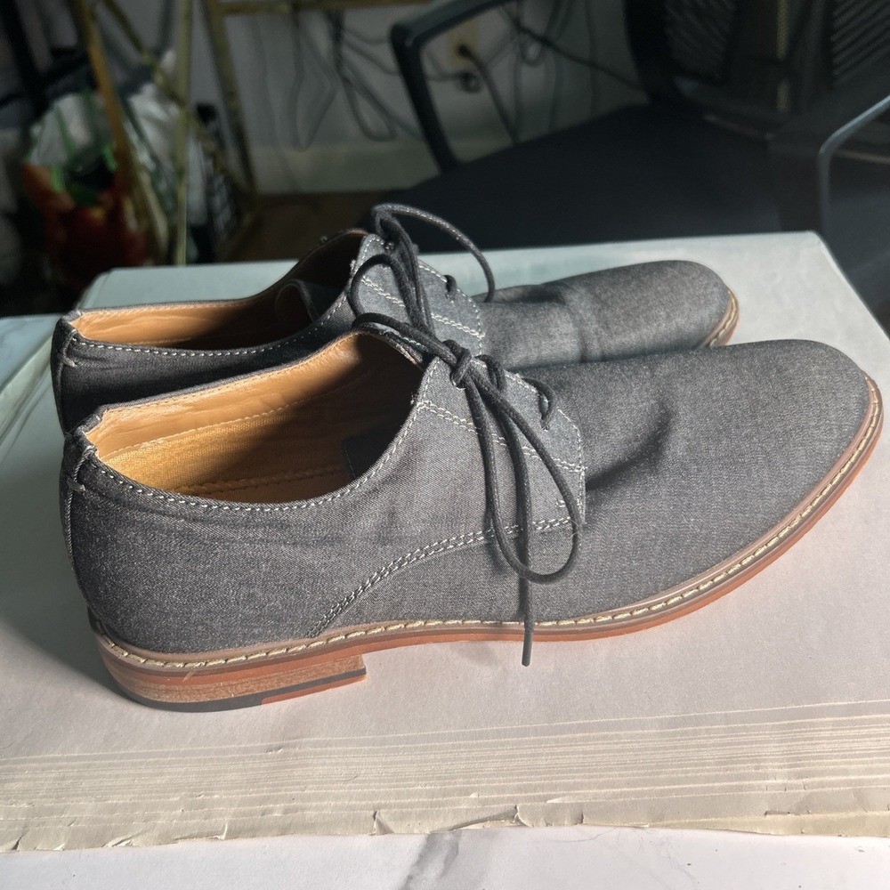 J75 by Jump Padrino Mens Grey Fabric Derby Oxford Shoes Size 8.5 71804M575